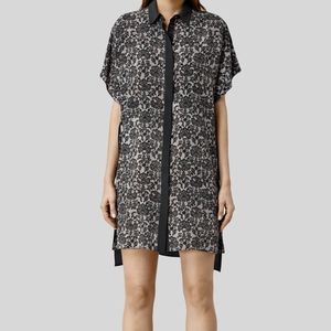All Saints Silk Thea Mercury Shirt Dress